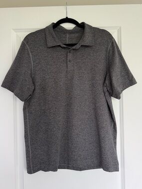 Lululemon Men's Charcoal Gray Polo Shirt size M